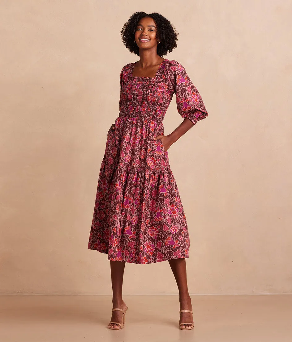 The Countryside Poplin Smocked Midi Dress - Main sold by Summersalt