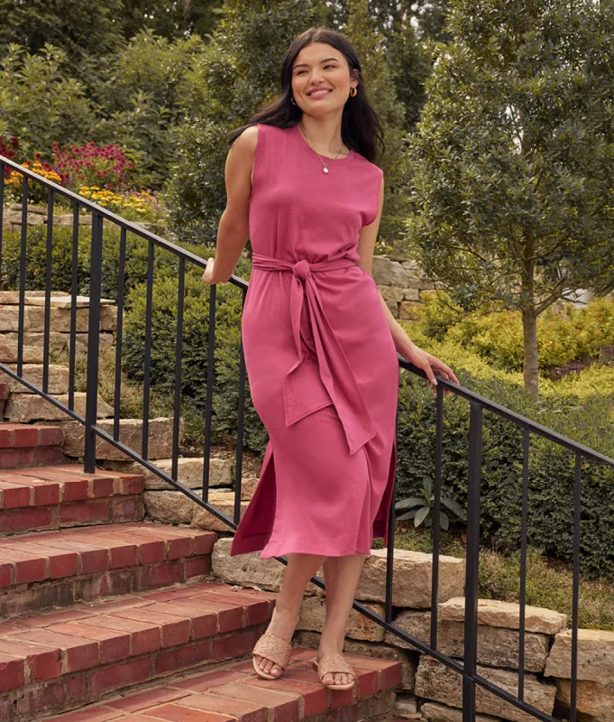 The Luxe Pima Belted Midi Dress - Punch & Currant sold by Summersalt