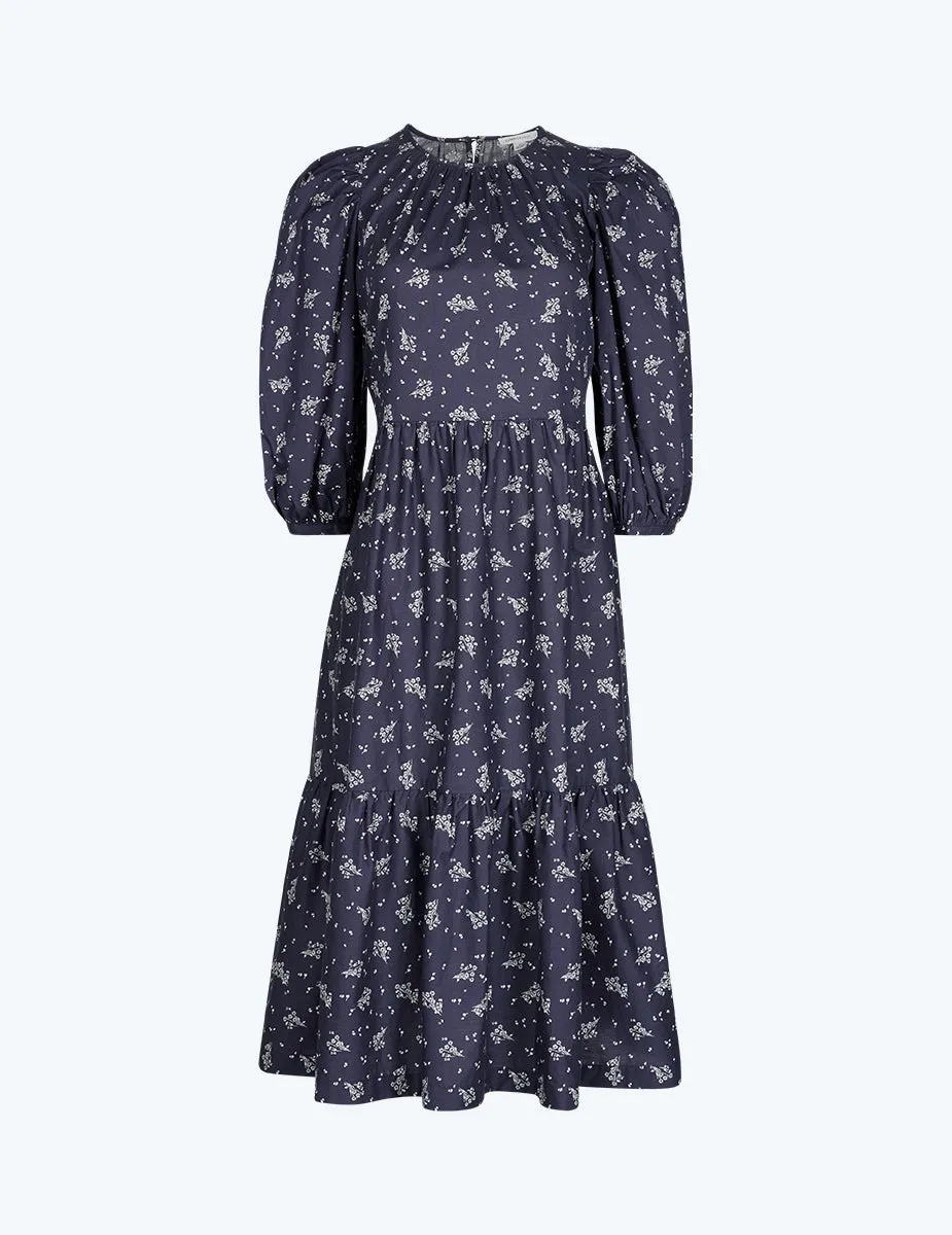 The Tiered Midi Dress - Cottage Floral in Midnight sold by Summersalt product image thumbnail 3