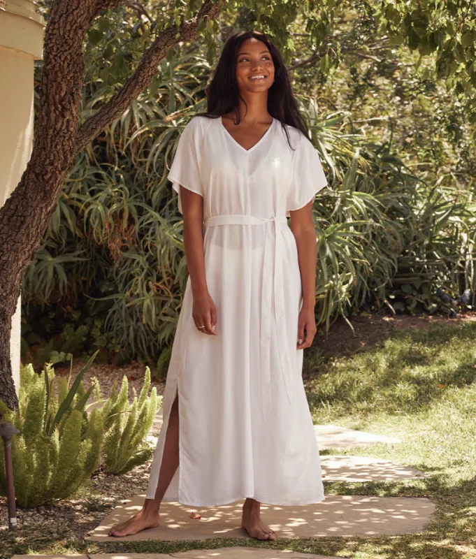 The Easy Breezy Voile Maxi Dress Cover-Up - Sand Dollar Stripe sold by Summersalt
