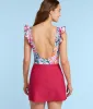 The Ruched Swim Skirt - Strawberry sold by Summersalt
