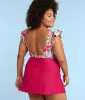 The Ruched Swim Skirt - Strawberry sold by Summersalt