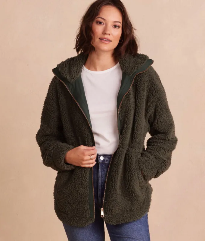 The High Pile Full-Zip Sherpa Jacket - Olive & Eden sold by Summersalt