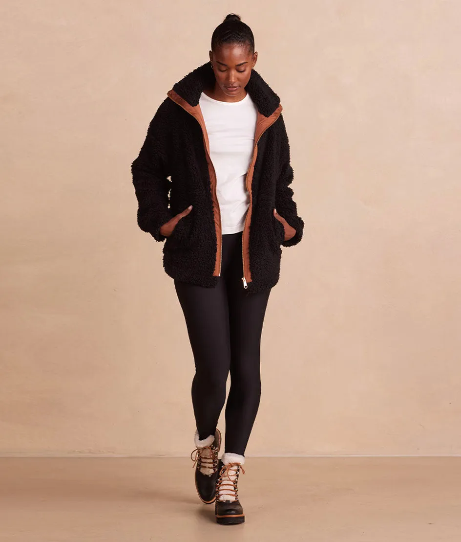 The High Pile Full-Zip Sherpa Jacket - Sea Urchin & Praline sold by Summersalt product image thumbnail 3