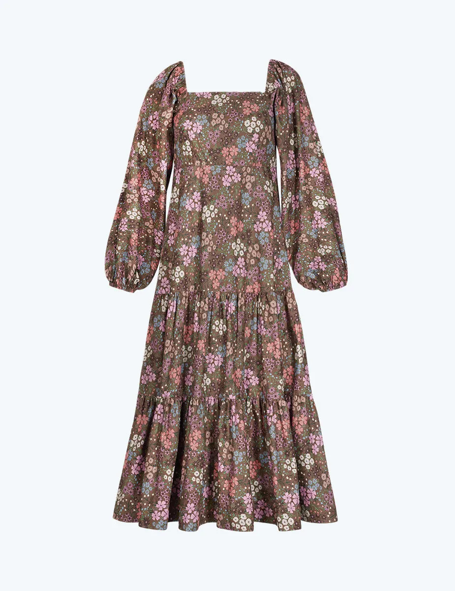 The Tiered Puff Sleeve Dress - Autumn Meadow sold by Summersalt product image thumbnail 2
