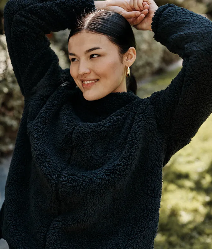 The Cozy High Pile Eco Fleece Pullover - Sea Urchin sold by Summersalt