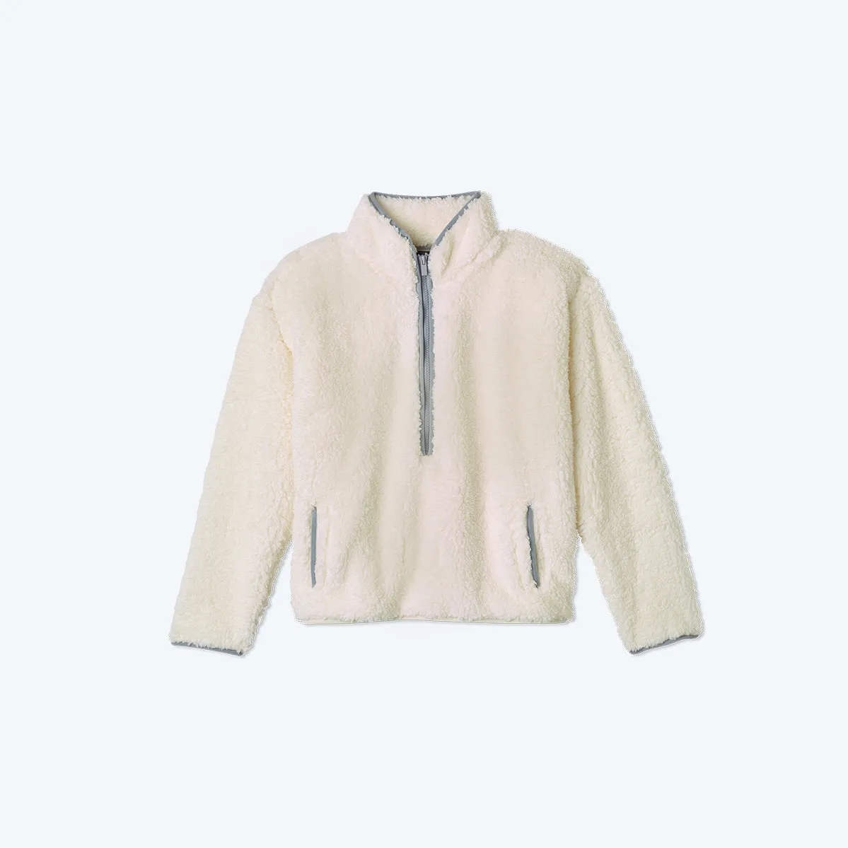 The Cozy High Pile Eco Fleece Half-Zip - White Sand & Wolf sold by Summersalt product image thumbnail 5