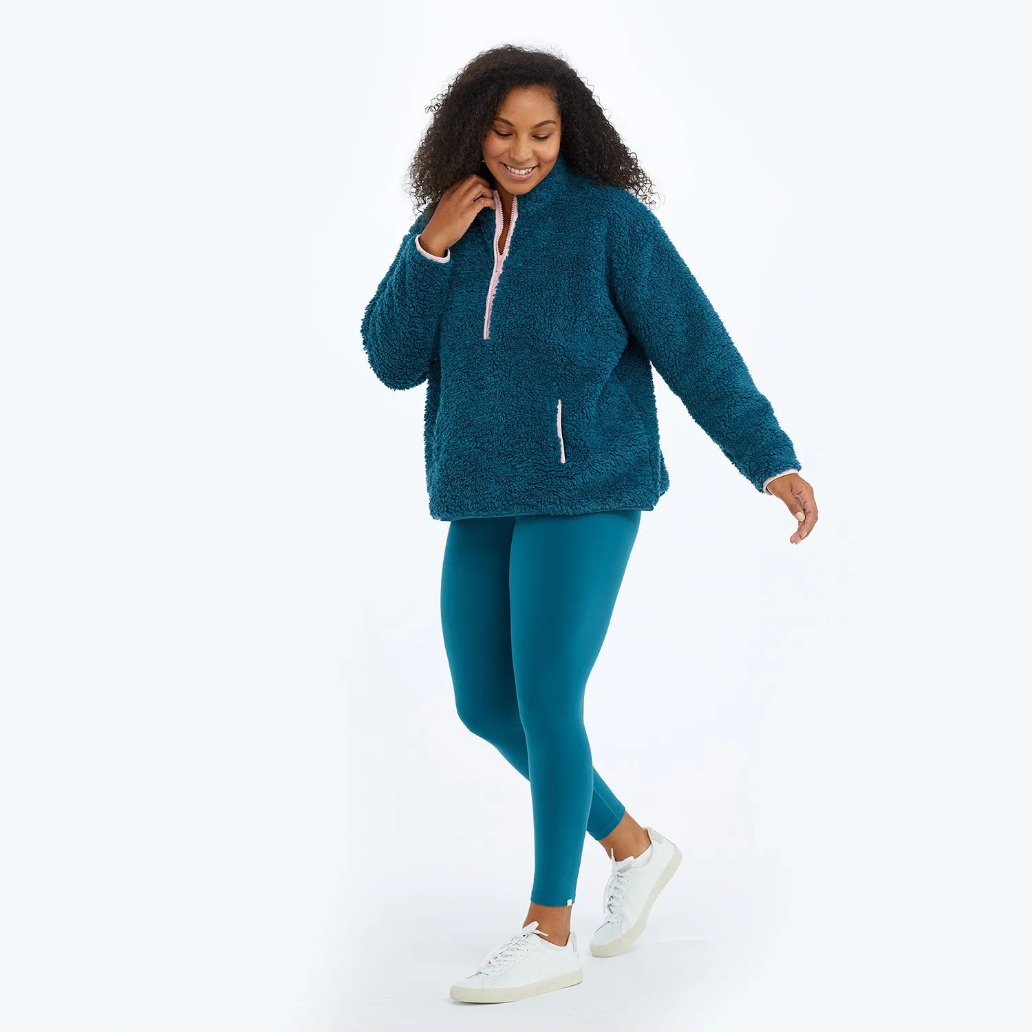 The Cozy High Pile Eco Fleece Half-Zip - Venetian & Pink Sky sold by Summersalt product image thumbnail 2