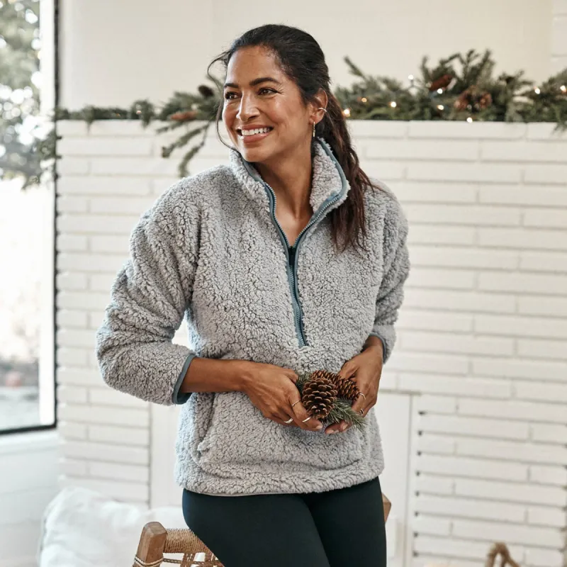 The Cozy High Pile Eco Fleece Half-Zip - Wolf & Slate sold by Summersalt