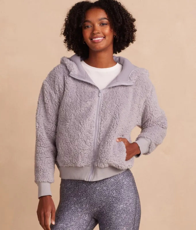 The High Pile Eco Short Fleece Jacket - Wolf sold by Summersalt