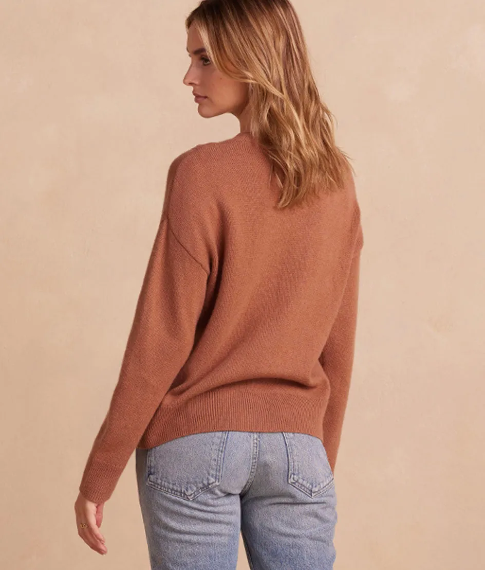 The Luxe Cashmere Blend Button Crewneck - Praline sold by Summersalt product image thumbnail 2