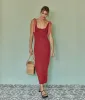 The Softest Ribbed Tie-Shoulder Maxi Dress - Lychee & Pomegranate sold by Summersalt