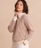 The Luxe Cashmere Blend Two-Tone Button Neck Sweater - Main sold by Summersalt