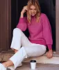 The Luxe Cashmere Blend Mix Stitch Sweater - Hibiscus & Dune sold by Summersalt