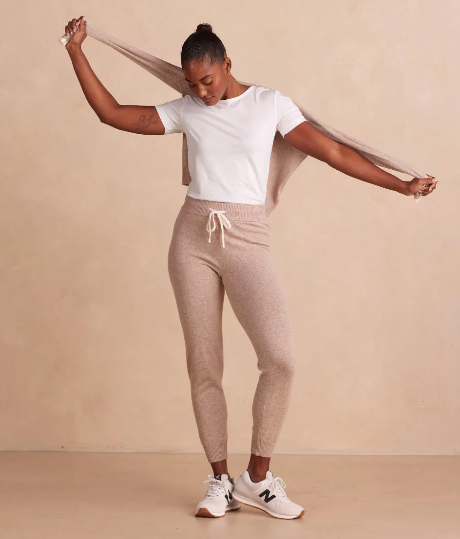The Coziest Cashmere Blend Jogger - Toffee & White Sand sold by Summersalt product image thumbnail 3