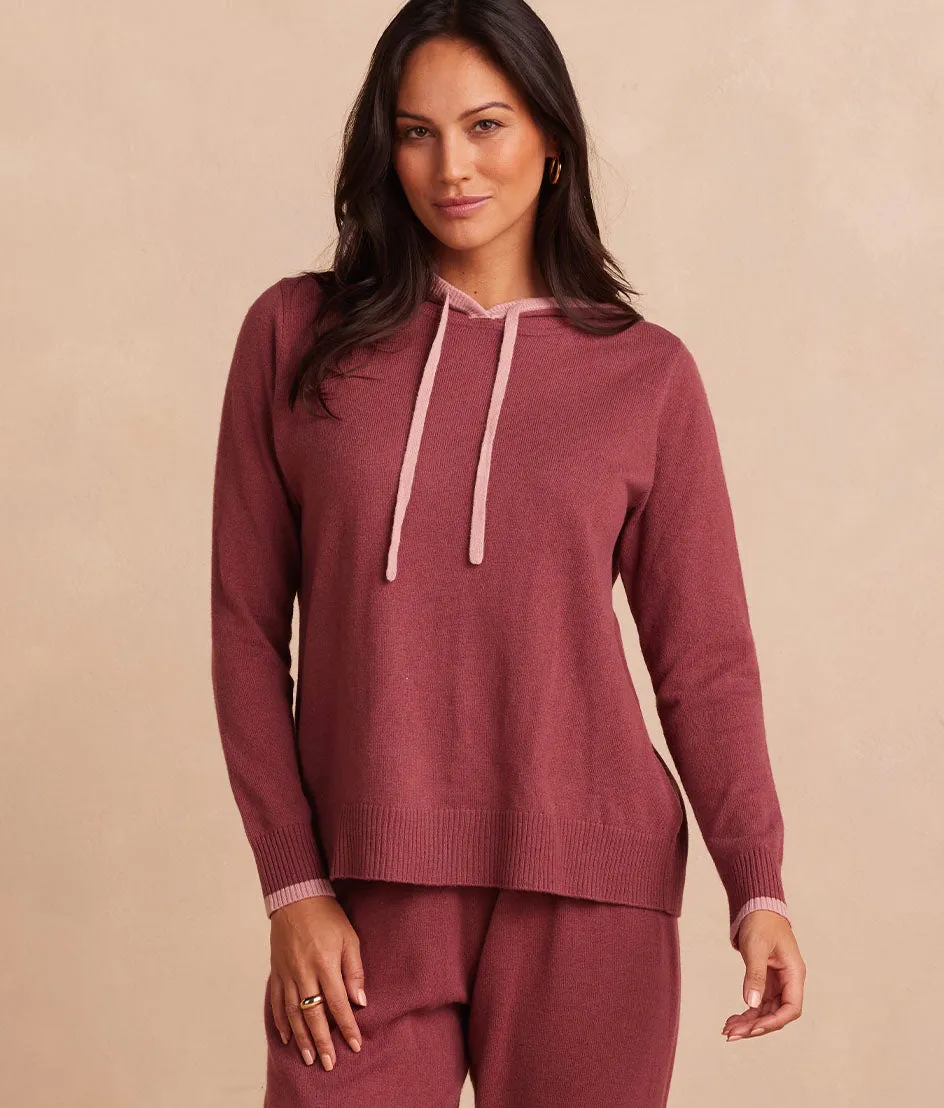 The Coziest Cashmere Blend Hoodie - Rosewood & Shell sold by Summersalt product image thumbnail 3