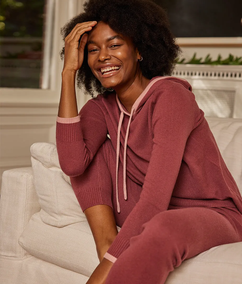 The Coziest Cashmere Blend Hoodie - Rosewood & Shell sold by Summersalt product image thumbnail 4