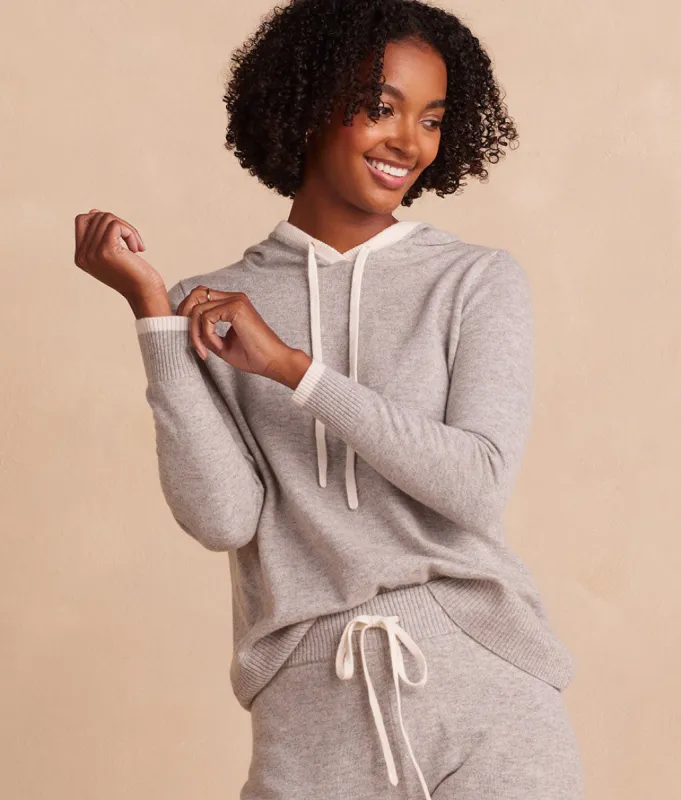 The Coziest Cashmere Blend Hoodie - Wolf & White Sand sold by Summersalt