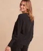 The Coziest Cashmere Blend Bishop-Sleeve Sweater - Charcoal sold by Summersalt