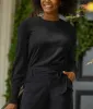 The Coziest Cashmere Blend Bishop-Sleeve Sweater - Charcoal sold by Summersalt