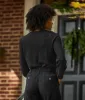 The Coziest Cashmere Blend Bishop-Sleeve Sweater - Charcoal sold by Summersalt