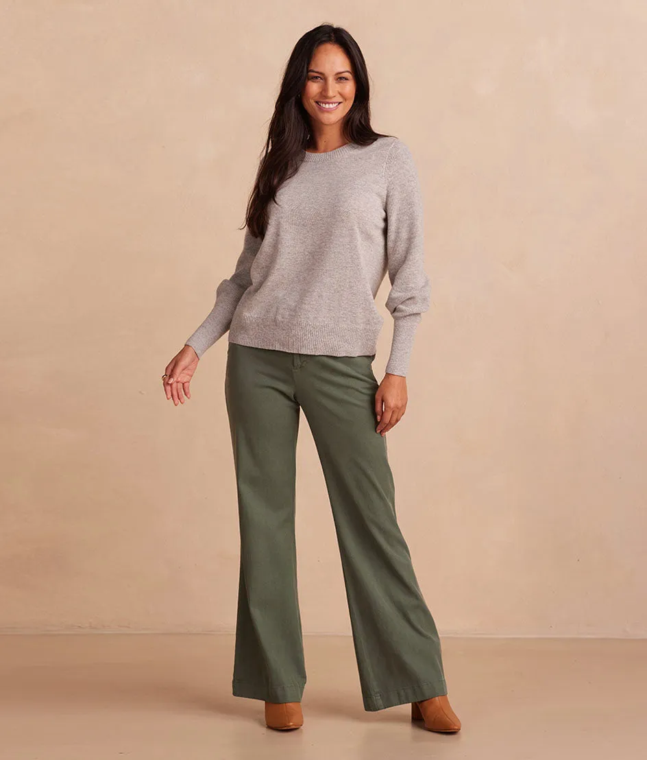 The Coziest Cashmere Blend Bishop-Sleeve Sweater - Wolf sold by Summersalt product image thumbnail 3