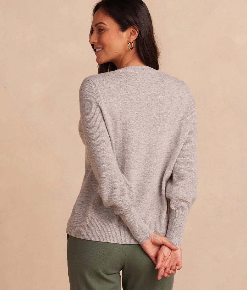 The Coziest Cashmere Blend Bishop-Sleeve Sweater - Wolf sold by Summersalt product image thumbnail 2