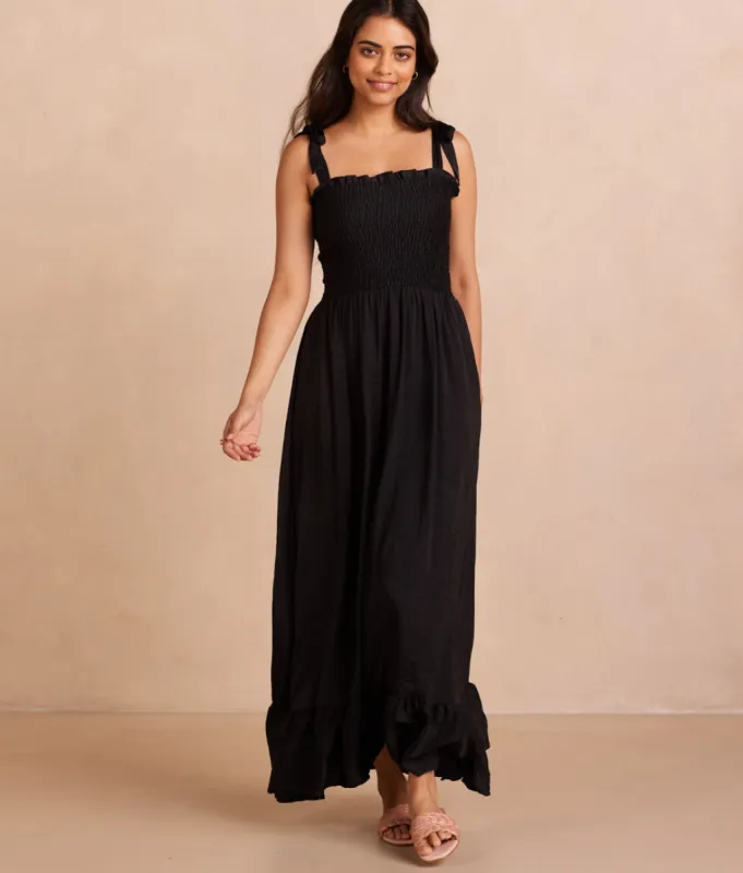 The Silky Luxe Smocked Maxi Dress - Sea Urchin sold by Summersalt