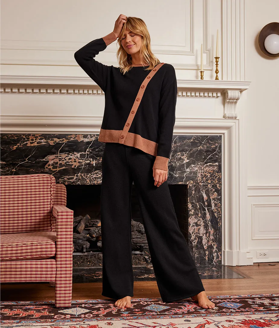 The Luxe Cashmere Blend Sweater Pant - Sea Urchin sold by Summersalt