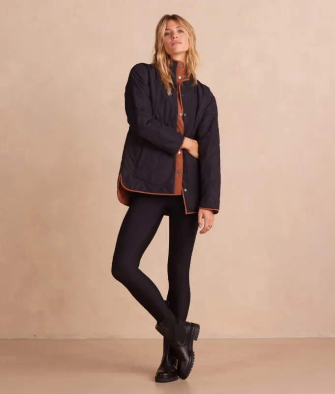 The Reversible Eco Quilted Lightweight Jacket - Sea Urchin & Praline sold by Summersalt