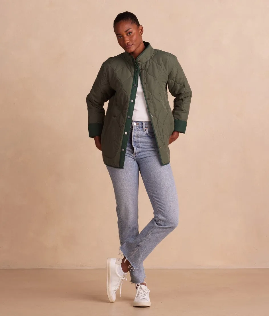 The Reversible Eco Quilted Lightweight Jacket - Olive & Eden sold by Summersalt