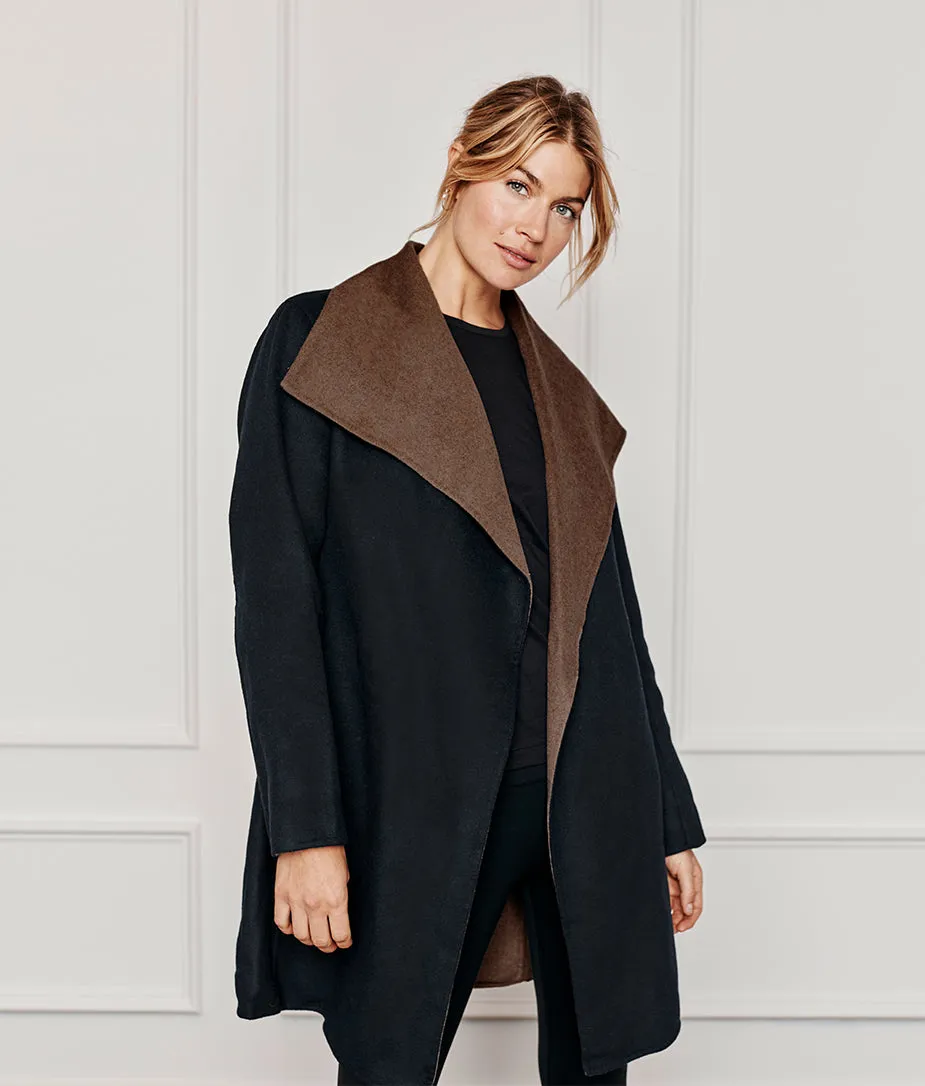 The Warmest Wool Wrap Coat - Sea Urchin & Chocolate sold by Summersalt product image thumbnail 3