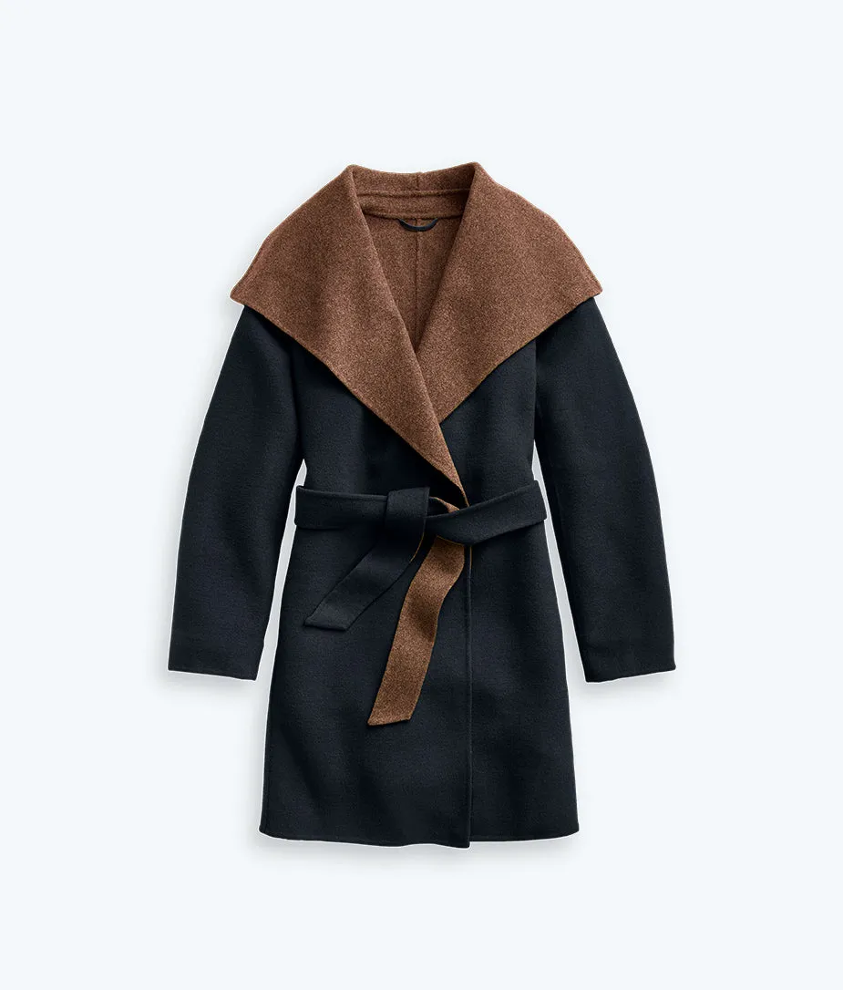 The Warmest Wool Wrap Coat - Sea Urchin & Chocolate sold by Summersalt product image thumbnail 4