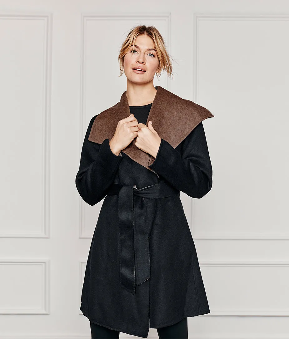 The Warmest Wool Wrap Coat - Sea Urchin & Chocolate sold by Summersalt product image thumbnail 2