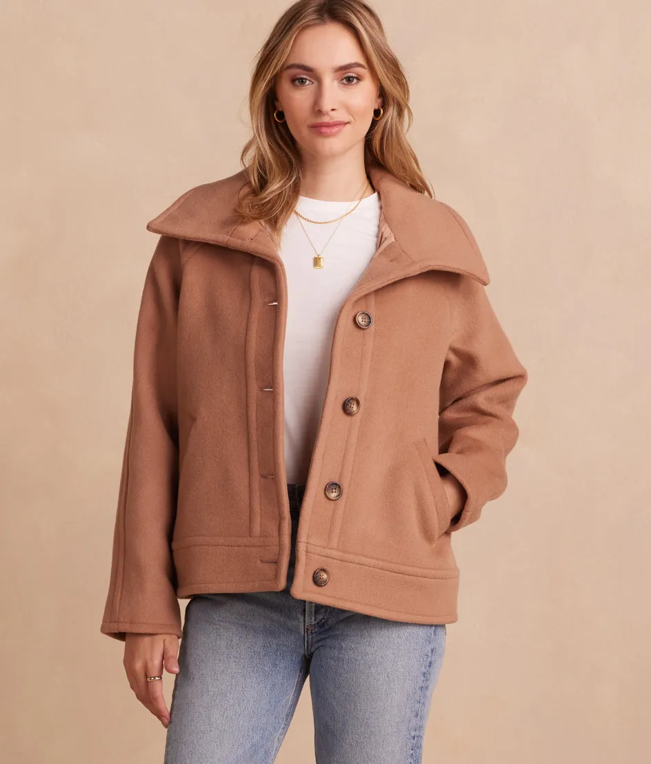 The Warmest Wool Short Coat - Fawn sold by Summersalt
