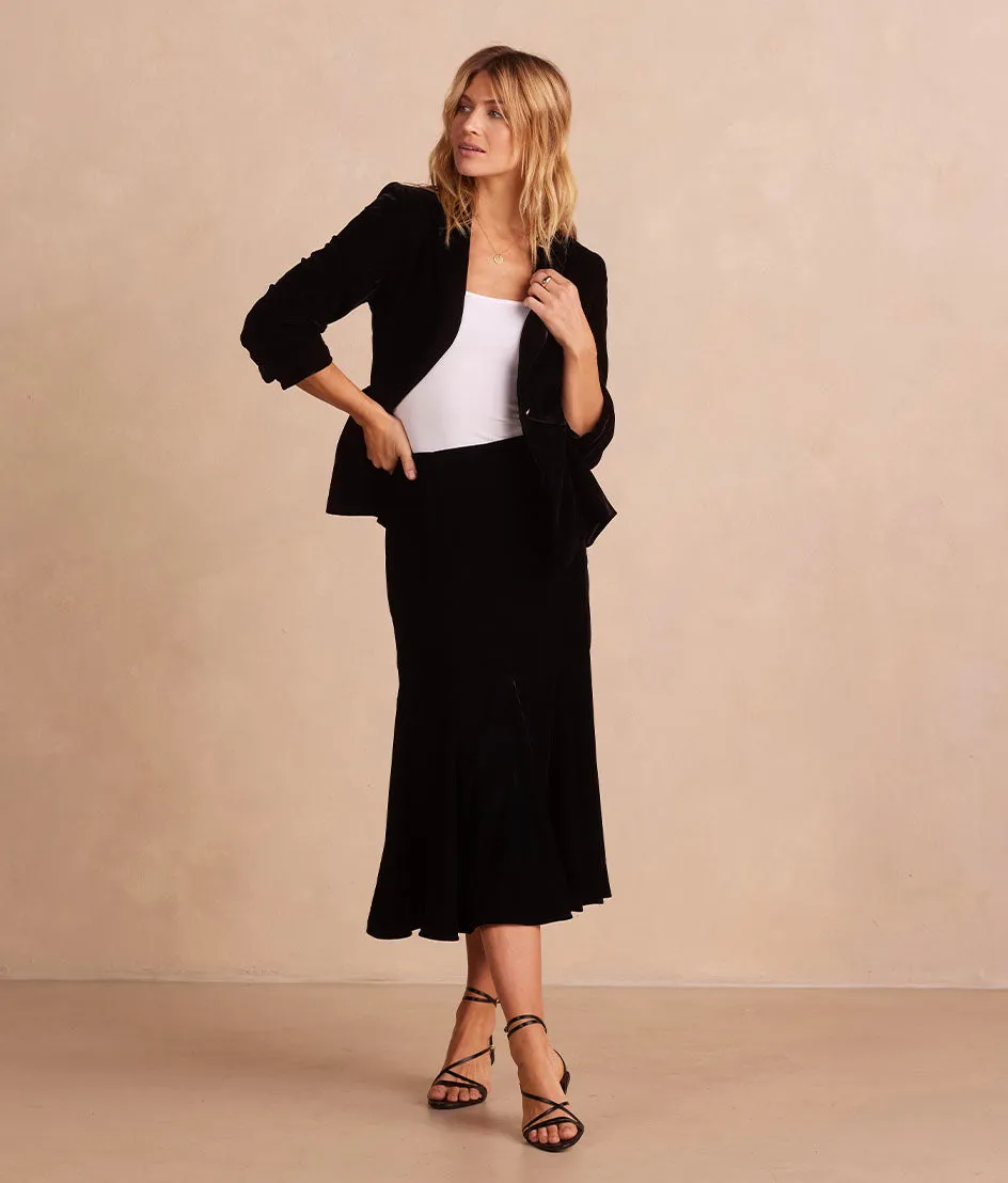 The Sustainable Velvet Collection Midi Skirt - Sea Urchin sold by Summersalt