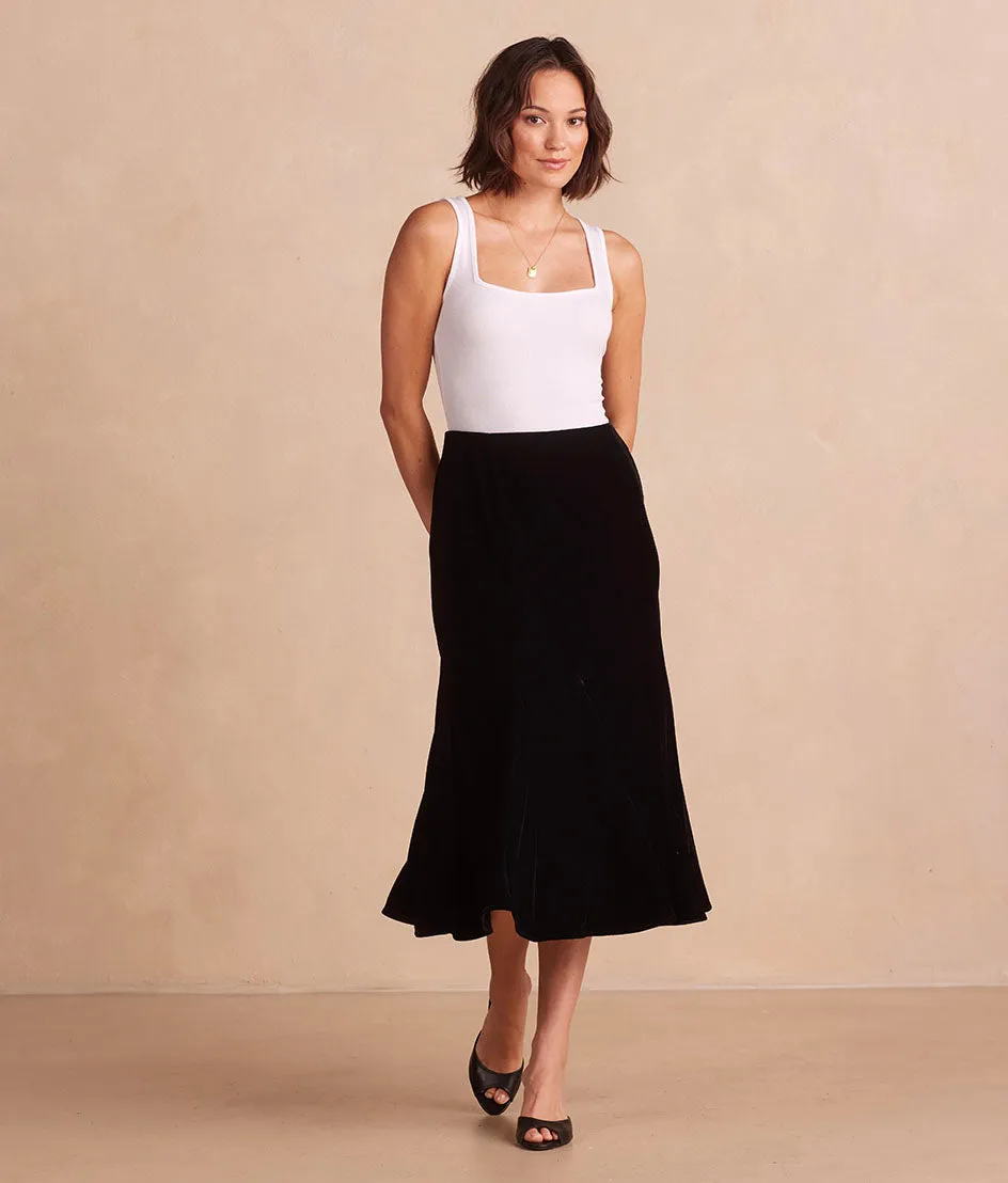 The Sustainable Velvet Collection Midi Skirt - Sea Urchin sold by Summersalt product image thumbnail 3