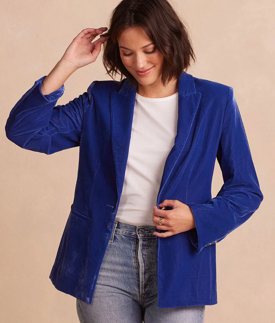 The Sustainable Velvet Collection Blazer - Imperial sold by Summersalt product image thumbnail 4