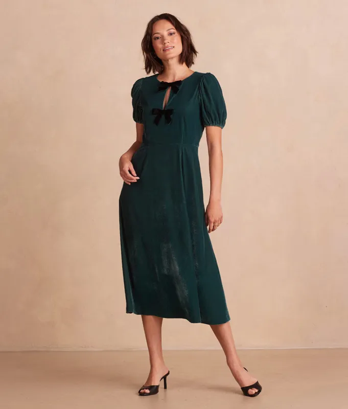 The Sustainable Velvet Collection Bow Midi Dress - Main sold by Summersalt