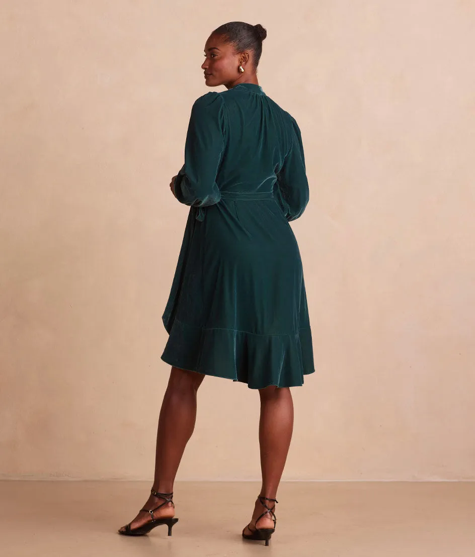 The Sustainable Velvet Collection Wrap Dress - Pine sold by Summersalt product image thumbnail 2