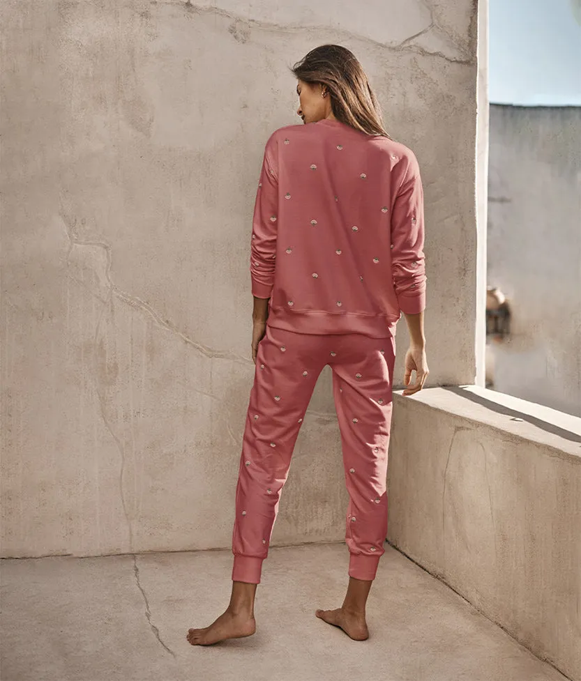 The Softest French Terry Jogger - Faded Rose Floral Stitch sold by Summersalt product image thumbnail 3