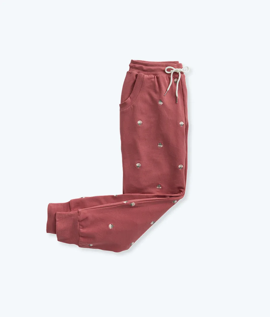 The Softest French Terry Jogger - Faded Rose Floral Stitch sold by Summersalt product image thumbnail 4