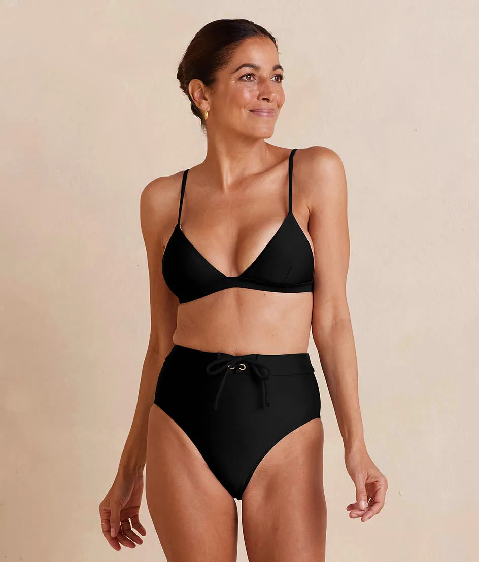 The Lace-Up High Leg High Rise Bikini Bottom - Sea Urchin sold by Summersalt