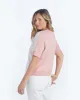The Colorblock Crew Short Sleeve Sweater - Coral & Pink Sand sold by Summersalt
