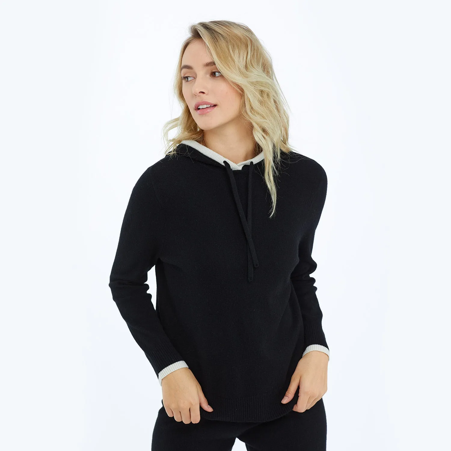 The Coziest Cashmere Blend Hoodie - Sea Urchin & White Sand sold by Summersalt product image thumbnail 3