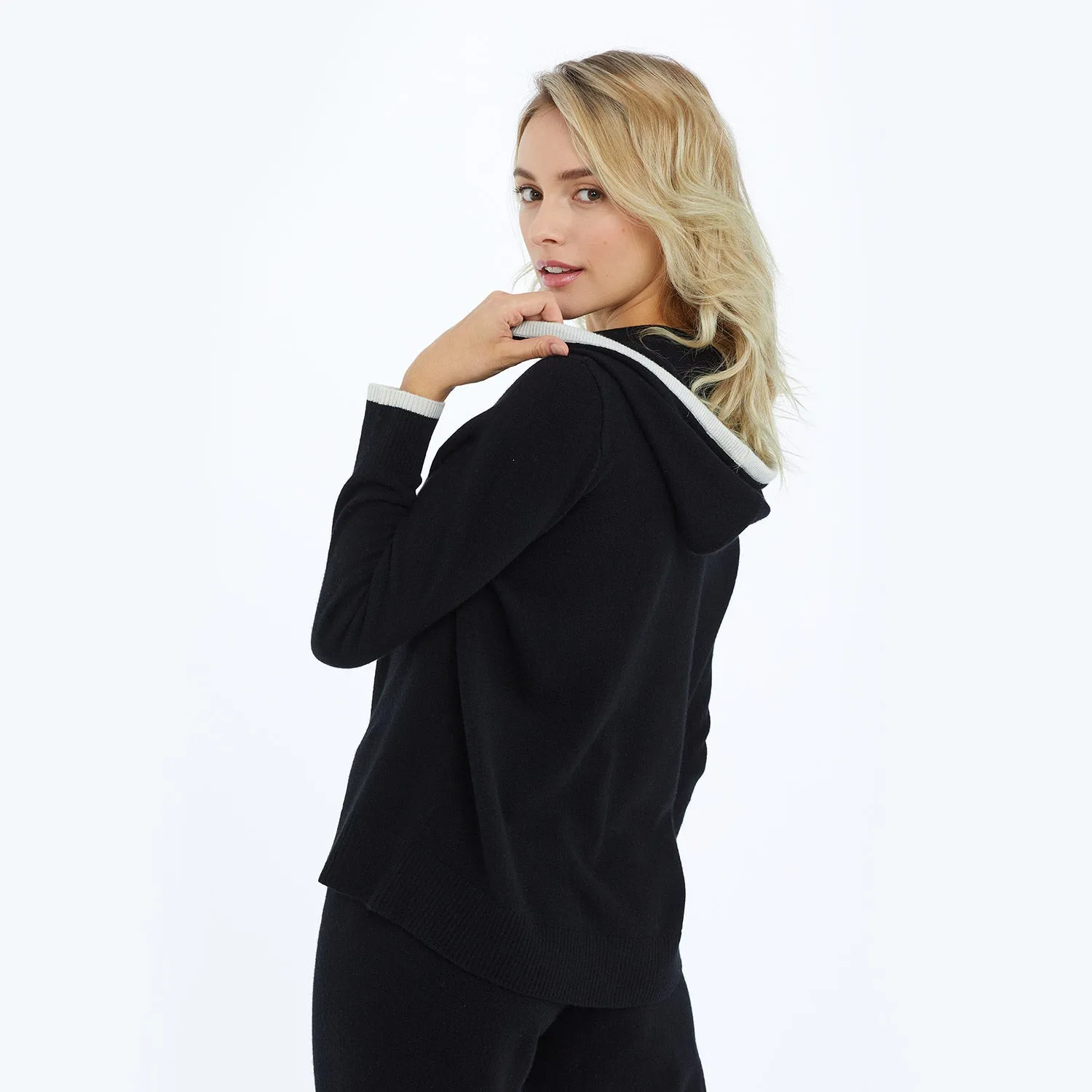 The Coziest Cashmere Blend Hoodie - Sea Urchin & White Sand sold by Summersalt product image thumbnail 4