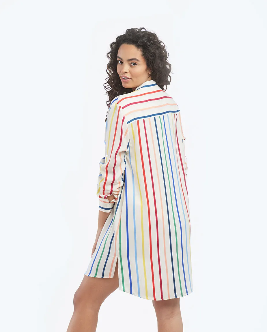 The Short Effortless Shirtdress Cover-Up - Rainbow Stripe sold by Summersalt product image thumbnail 2