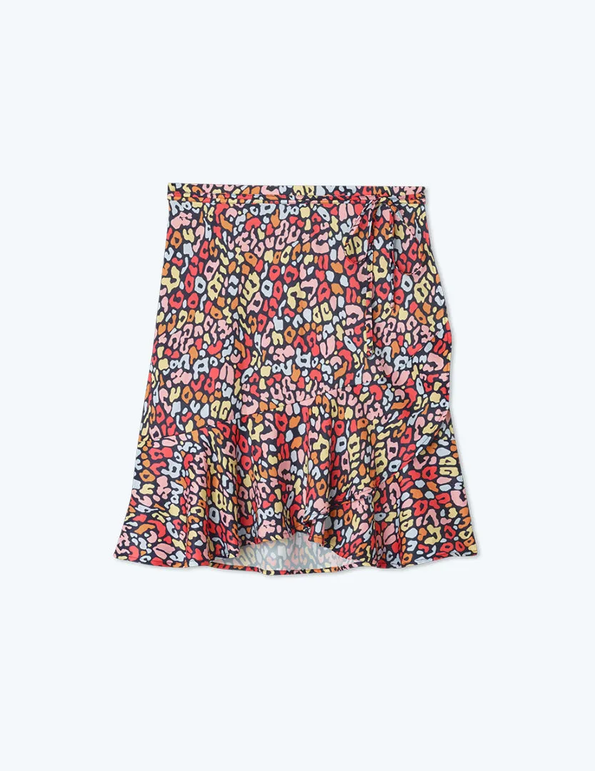 The Short Beach to Brunch Wrap Skirt - Multicolor Leopard sold by Summersalt product image thumbnail 5