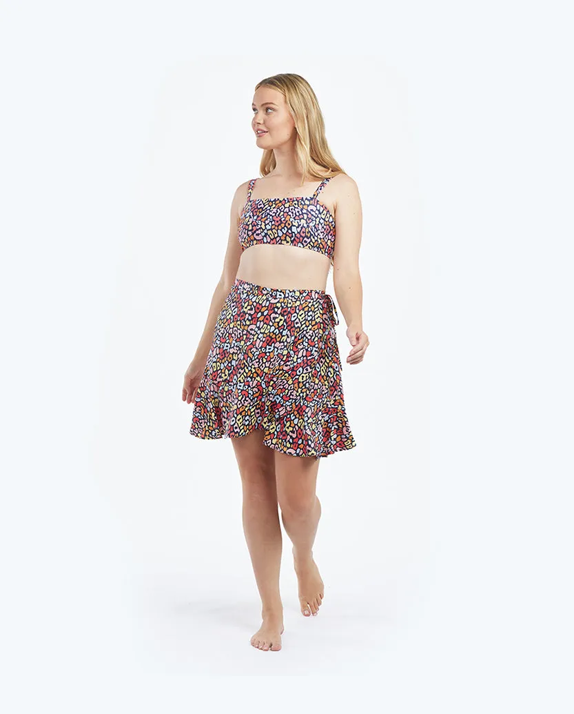 The Short Beach to Brunch Wrap Skirt - Multicolor Leopard sold by Summersalt product image thumbnail 3
