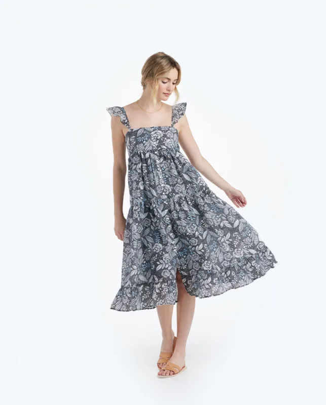 The Tiered Ruffle Midi Dress - Island Floral sold by Summersalt
